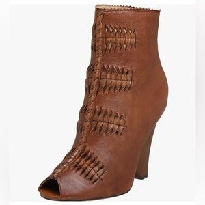 Brown peep toe Sam Edelman ankle boot si